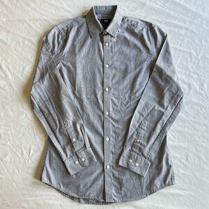 H&M Heather Gray Slim Fit Easy-Iron Long-Sleeve Dress Shirt - Men's Small